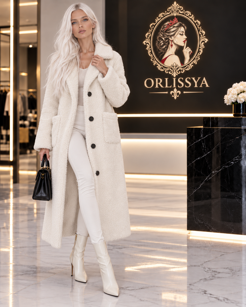 Manteau Long Doux — Col Revers