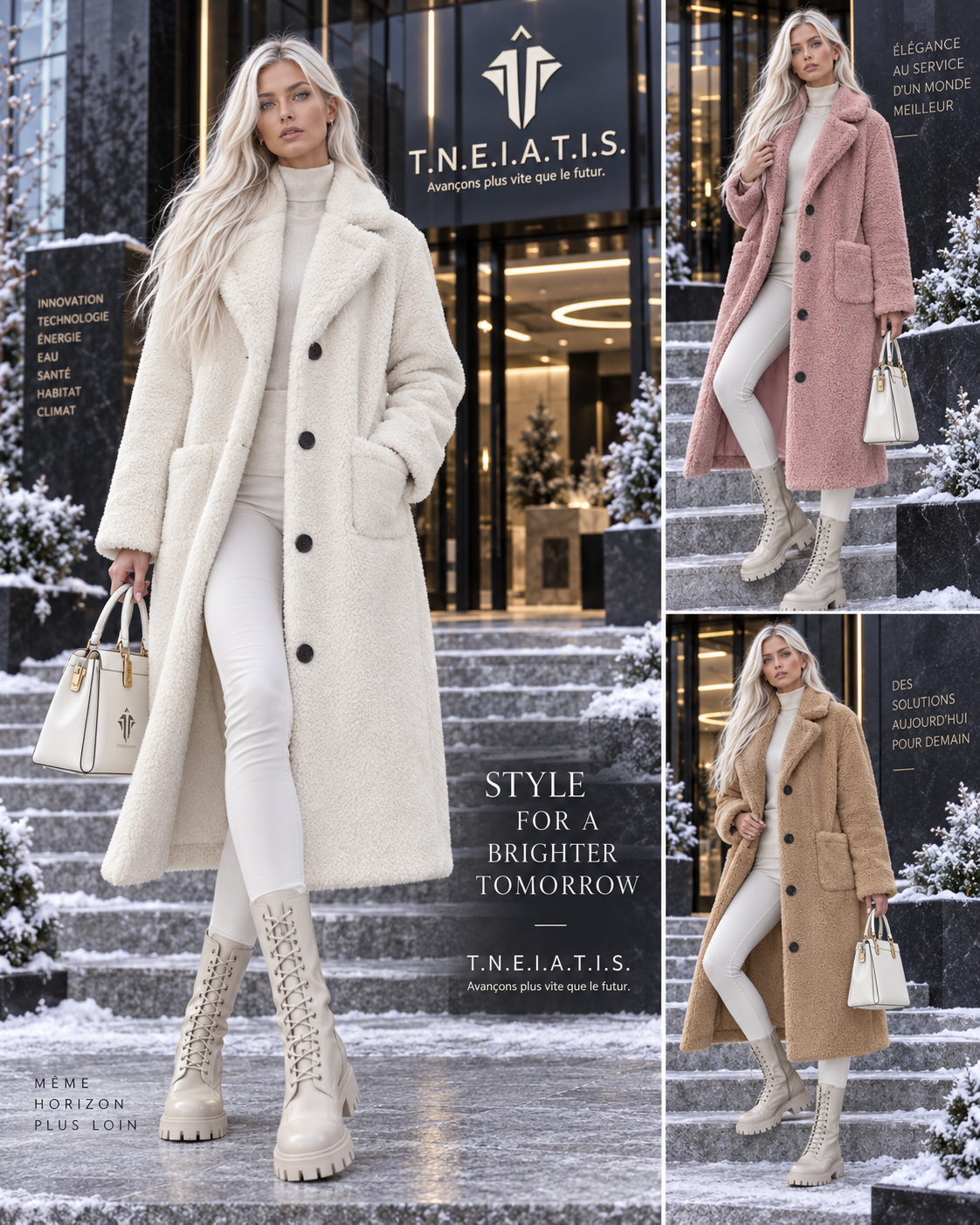 Manteau Long Doux — Col Revers
