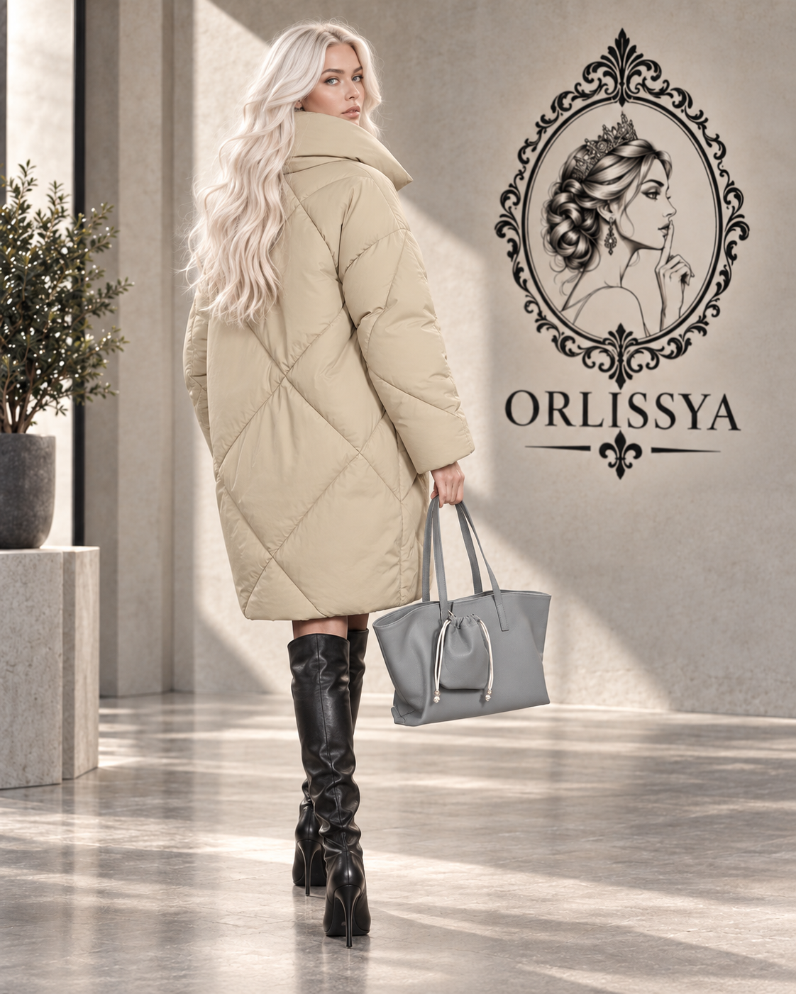 Plus-size Loose-fit Extra-thick Mid-length Down Jacket With White Duck Down