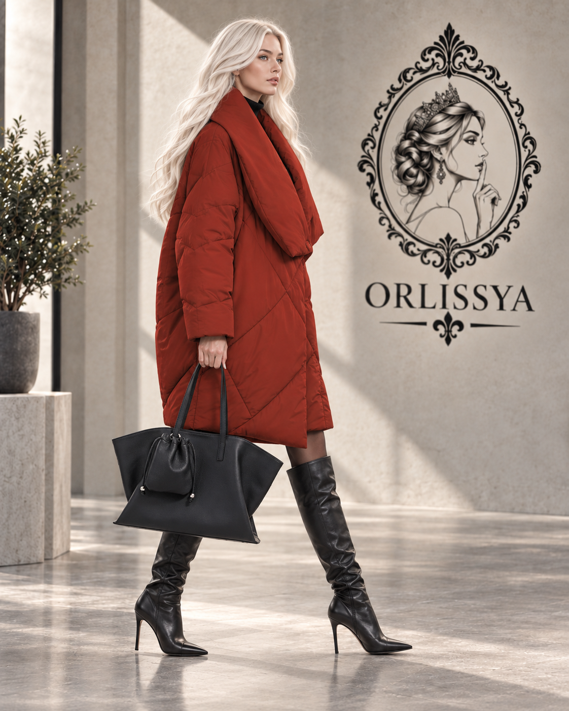 Plus-size Loose-fit Extra-thick Mid-length Down Jacket With White Duck Down