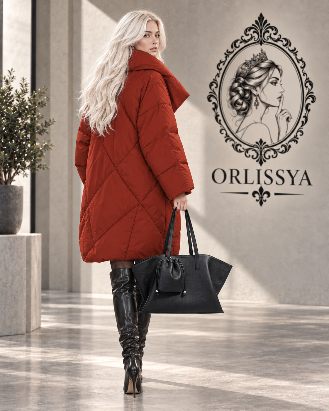 Plus-size Loose-fit Extra-thick Mid-length Down Jacket With White Duck Down